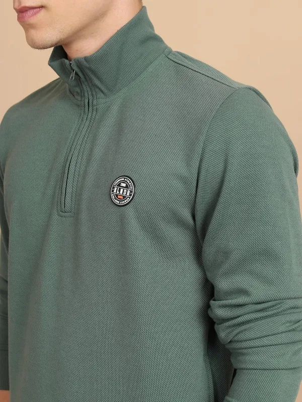  Highlander Men Green High Neck Pullover Sweatshirts