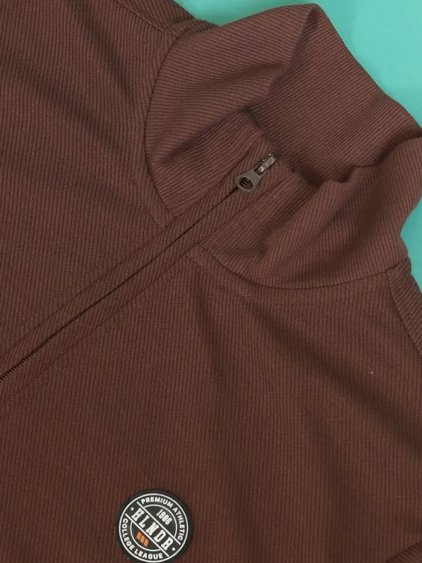  Highlander Men Brown High Neck Pullover Sweatshirts