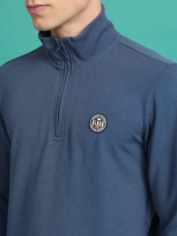  Highlander Men Blue High Neck Pullover Sweatshirts