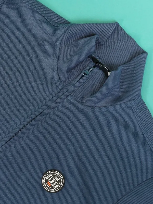  Highlander Men Blue High Neck Pullover Sweatshirts
