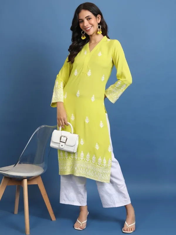 Embroidered Straight Kurta