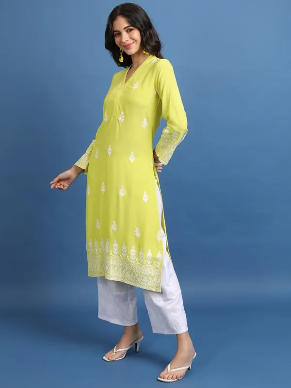 Embroidered Straight Kurta