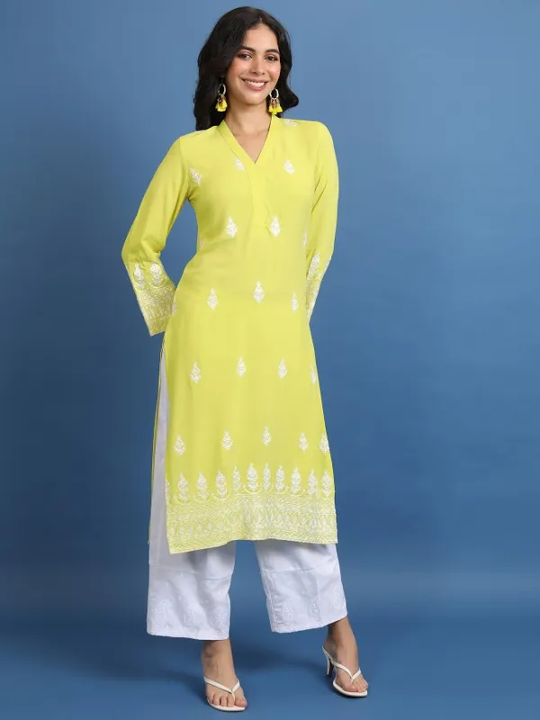Embroidered Straight Kurta