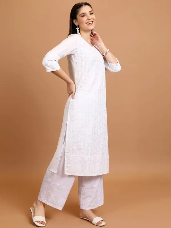 Woven Design Straight Kurta