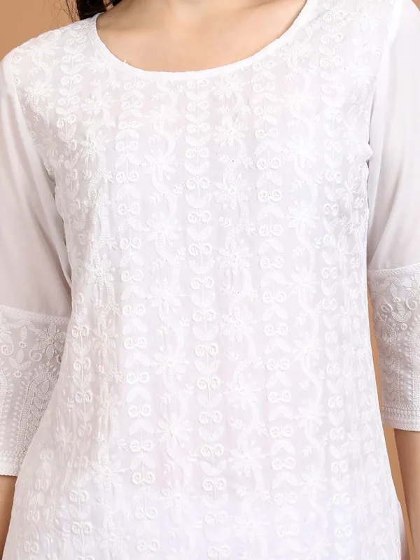 Woven Design Straight Kurta