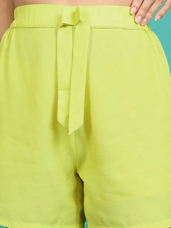 Tokyo Talkies Women Yellow Shirt With Short