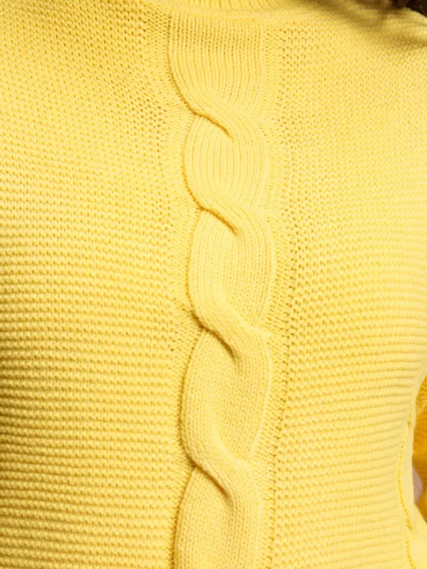 Tokyo Talkies Women Yellow High Neck Sweaters