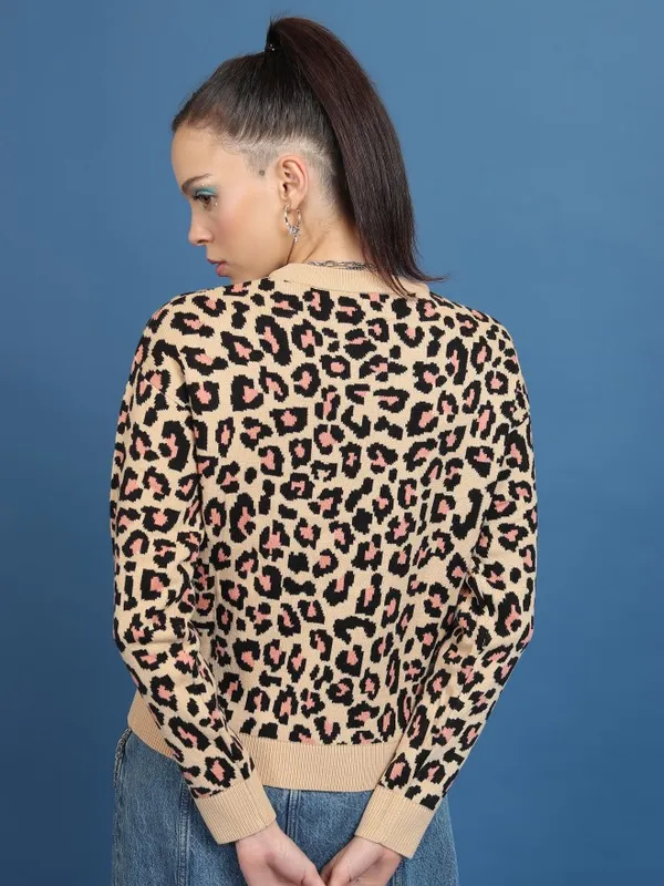  Tokyo Talkies Women Brown Round Neck Sweaters