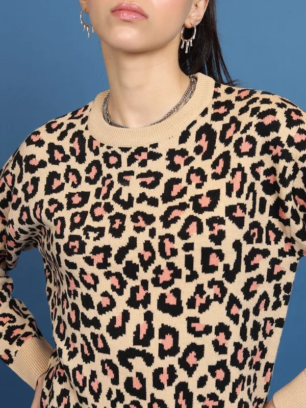  Tokyo Talkies Women Brown Round Neck Sweaters