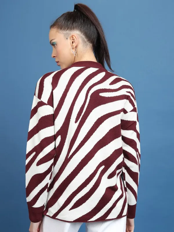  Tokyo Talkies Women Brown V-Neck Sweaters