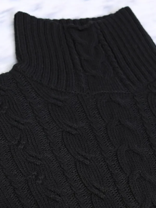 Tokyo Talkies Women Black Turtle Neck Sweaters