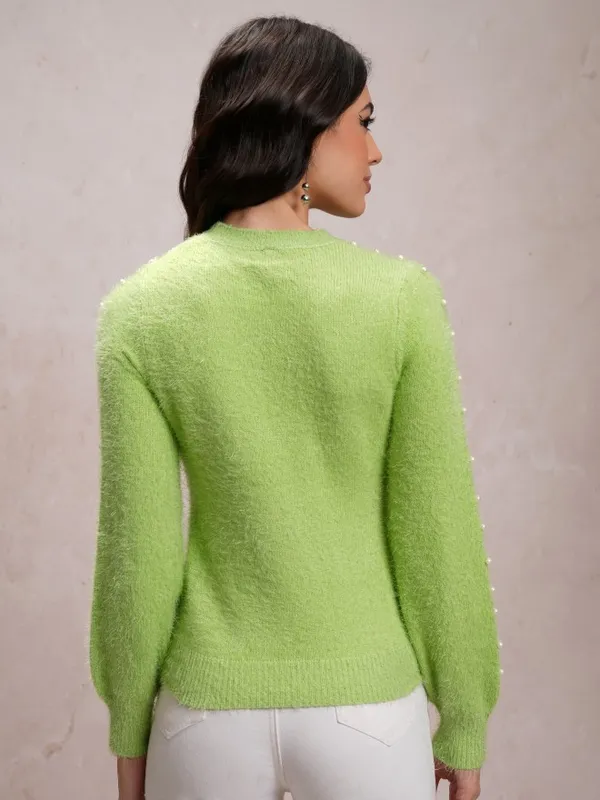  Tokyo Talkies Women Green Round Neck Sweaters