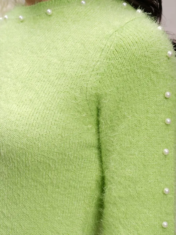  Tokyo Talkies Women Green Round Neck Sweaters
