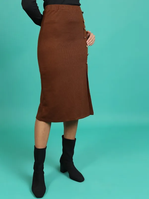  Tokyo Talkies Women Brown Knee Length Skirts