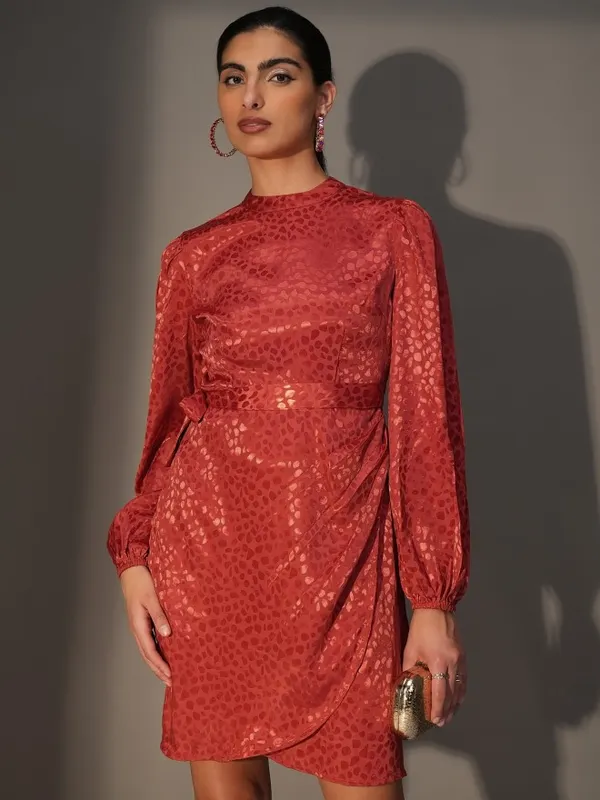  Tokyo Talkies Women Red Printed Wrap Dresses