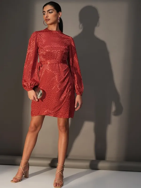  Tokyo Talkies Women Red Printed Wrap Dresses