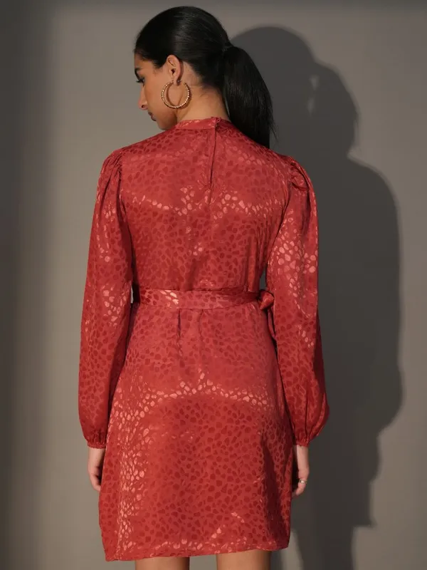  Tokyo Talkies Women Red Printed Wrap Dresses