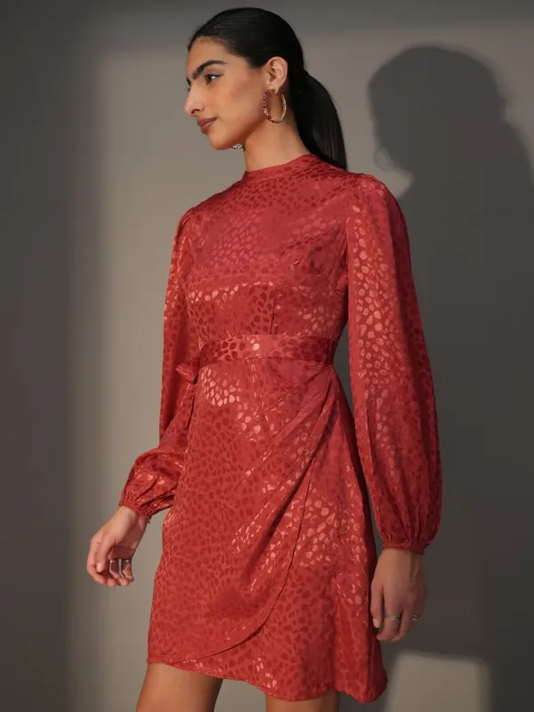  Tokyo Talkies Women Red Printed Wrap Dresses