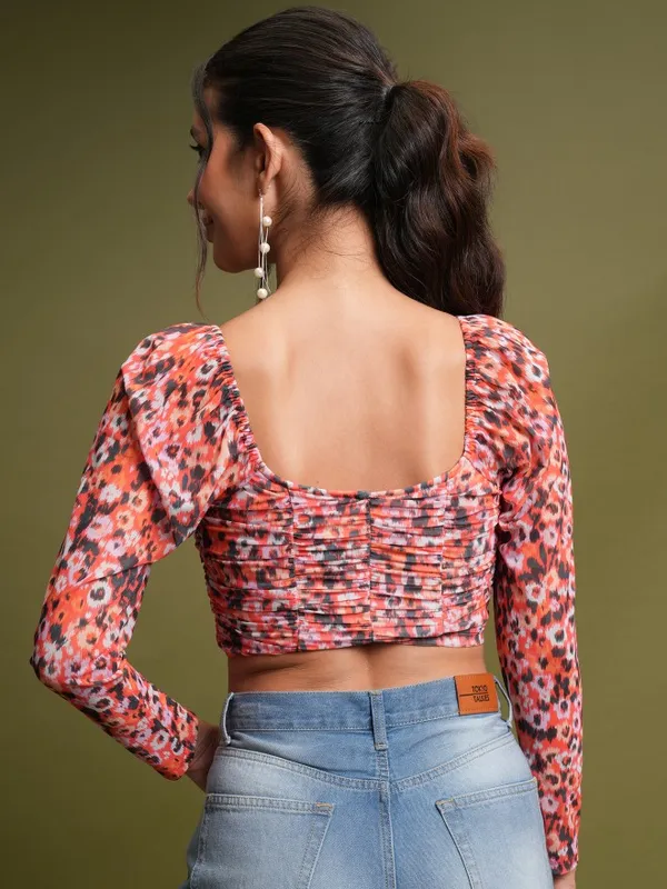  Tokyo Talkies  Women Red Printed Regular Tops