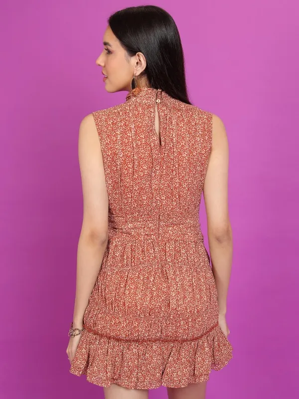 Printed Fit And Flare Dress