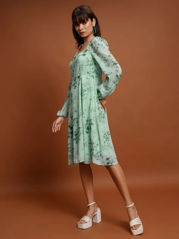 Printed A-Line Dress