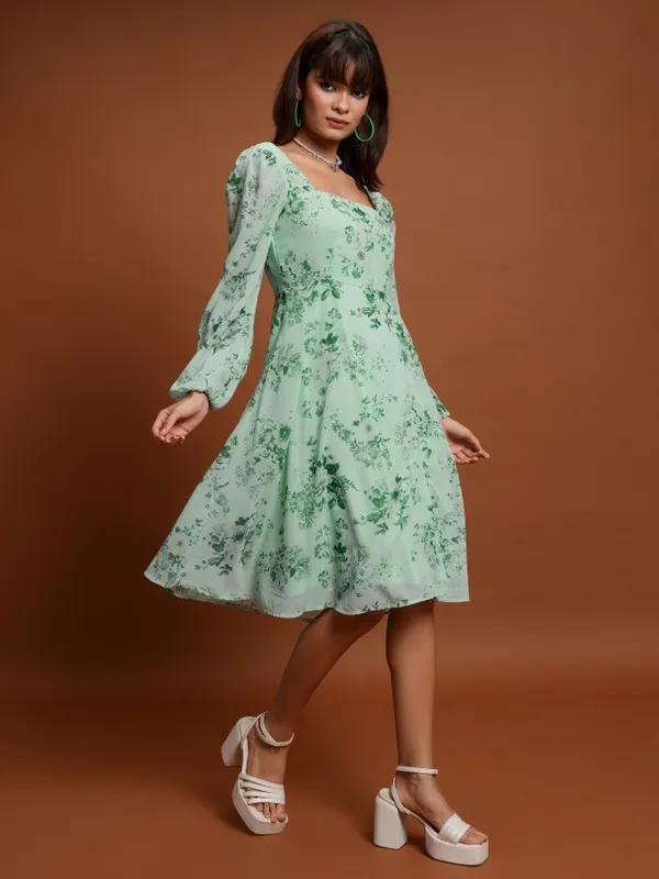 Printed A-Line Dress