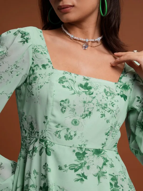 Printed A-Line Dress