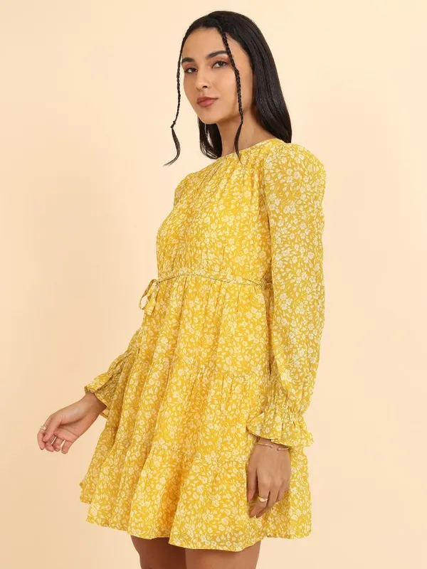 Printed Fit and Flare Dress