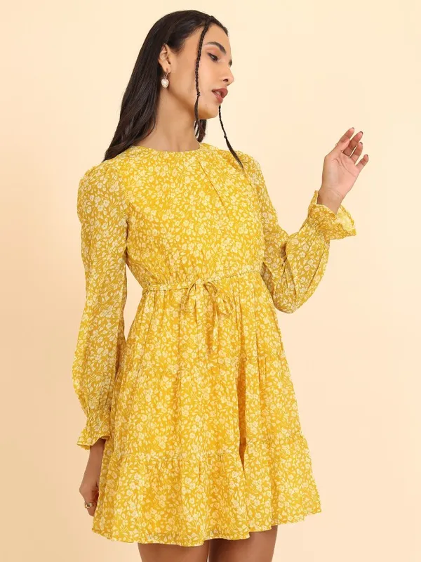 Printed Fit and Flare Dress