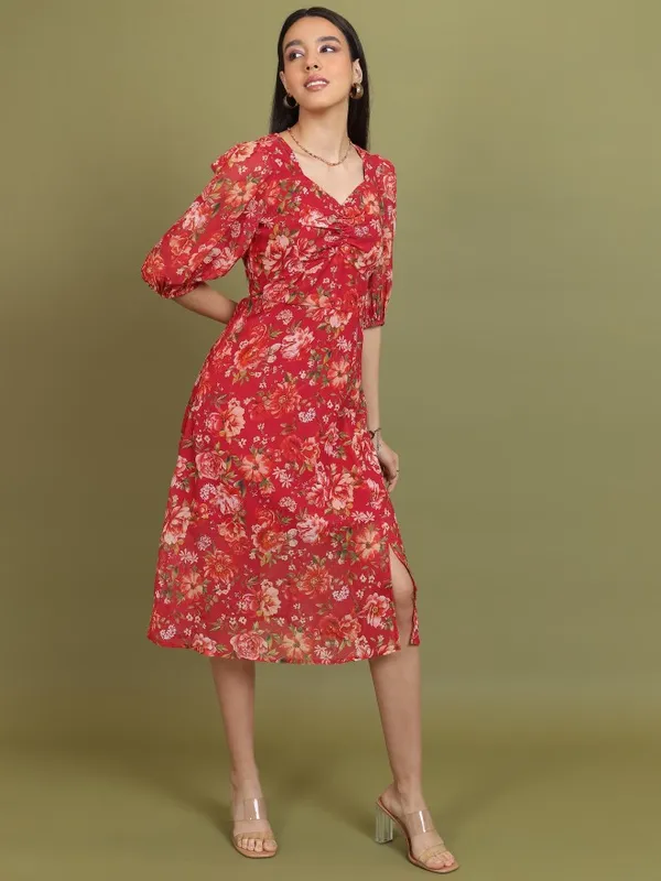 Printed A-Line Dress