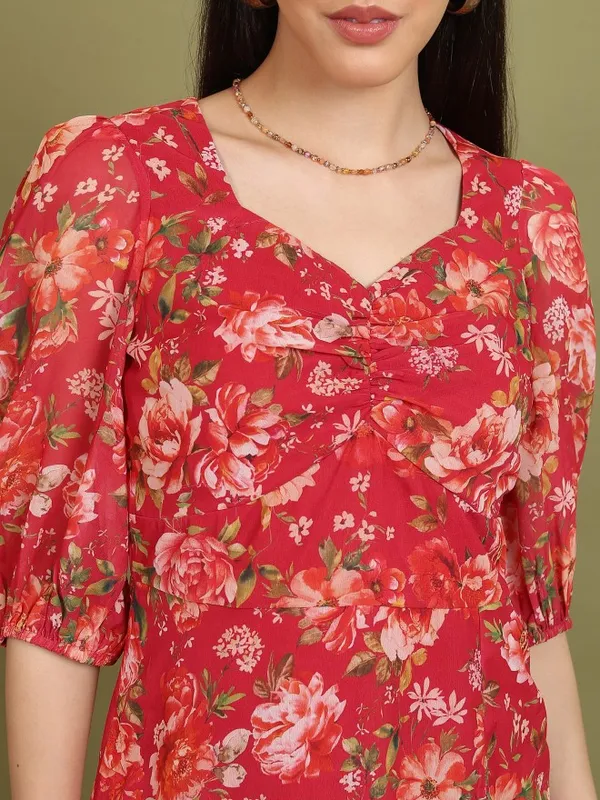 Printed A-Line Dress