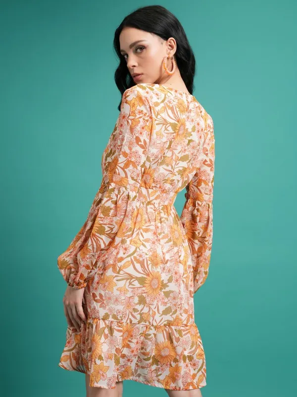 Printed Fit and Flare Dress