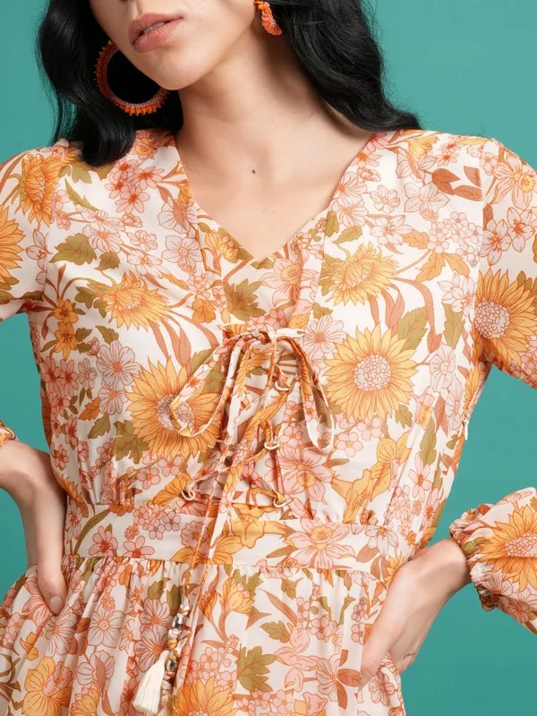 Printed Fit and Flare Dress