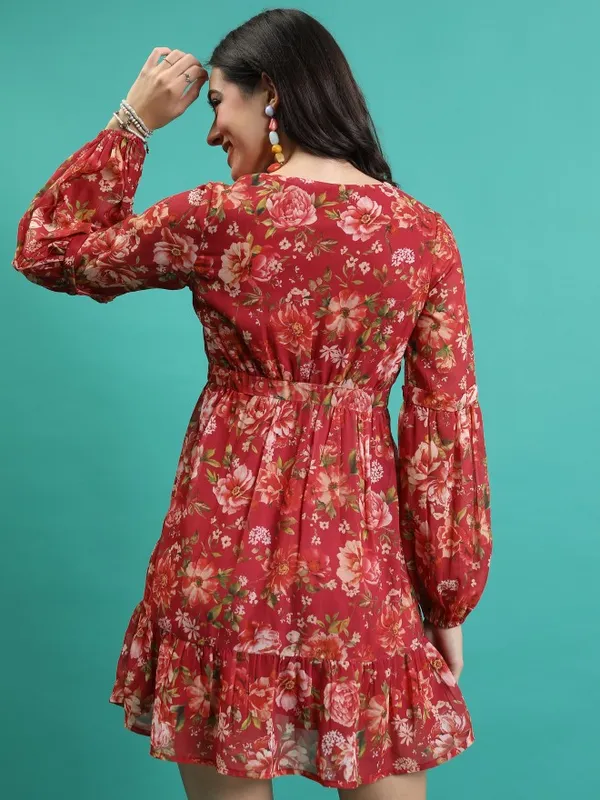 Printed Fit and Flare Dress