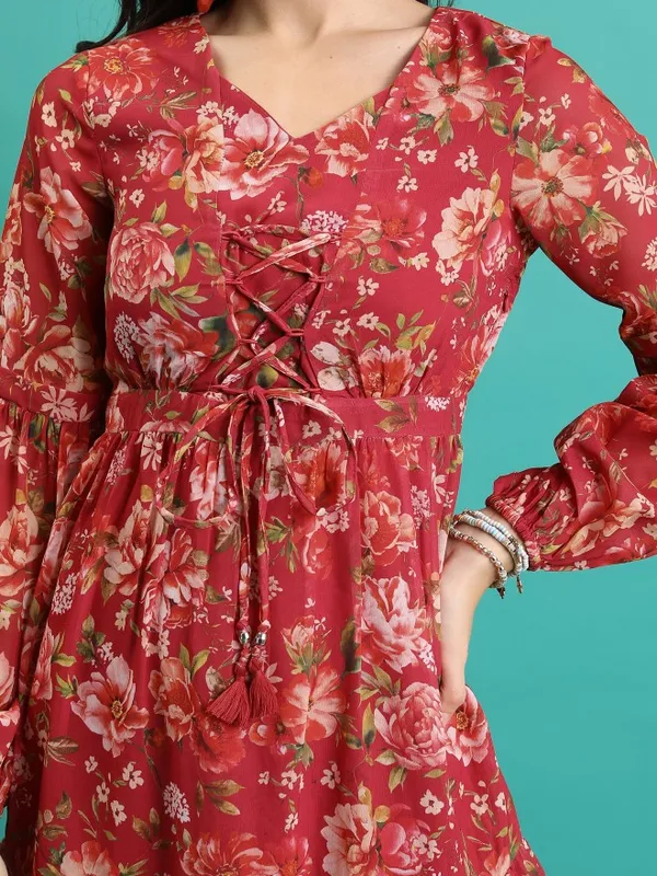 Printed Fit and Flare Dress