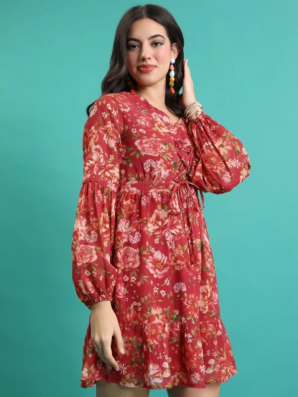 Printed Fit and Flare Dress