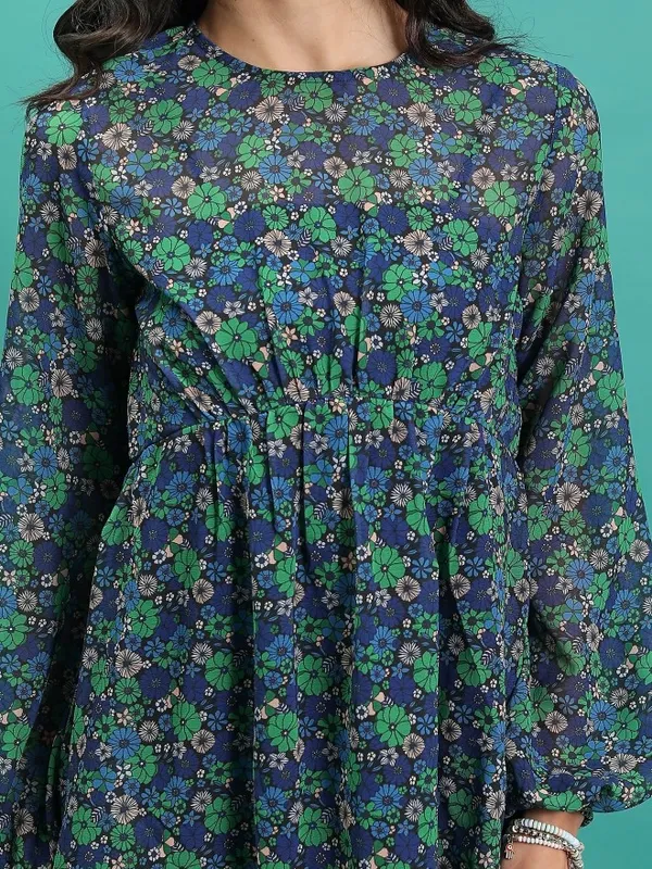 Printed Fit And Flare Dress