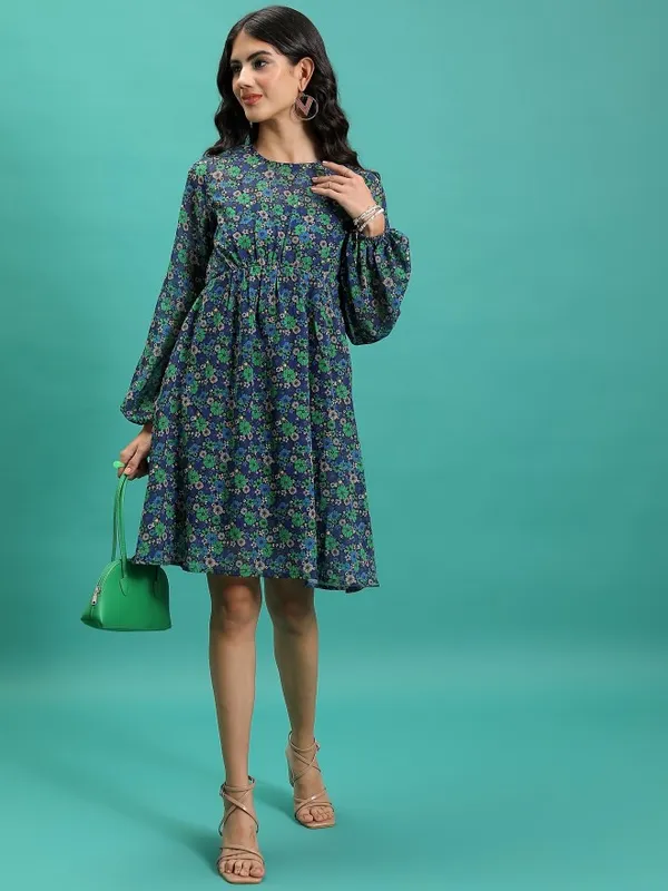 Printed Fit & Flare Dress