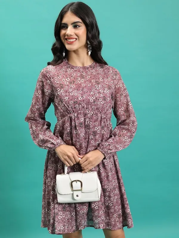  Tokyo Talkies Women Pink Printed Fit And Flare Dresses