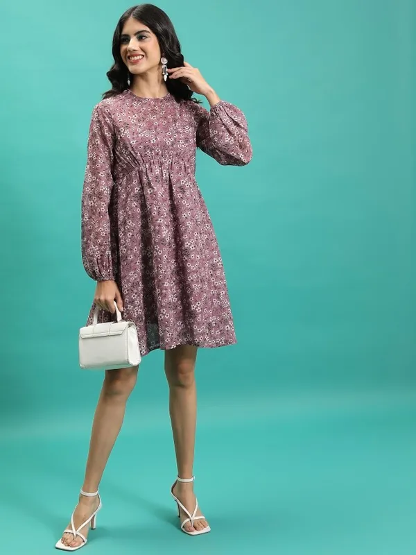  Tokyo Talkies Women Pink Printed Fit And Flare Dresses
