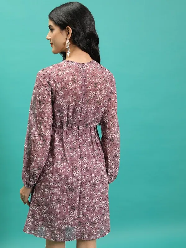  Tokyo Talkies Women Pink Printed Fit And Flare Dresses