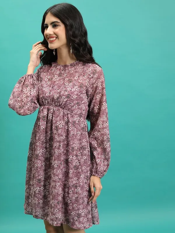  Tokyo Talkies Women Pink Printed Fit And Flare Dresses