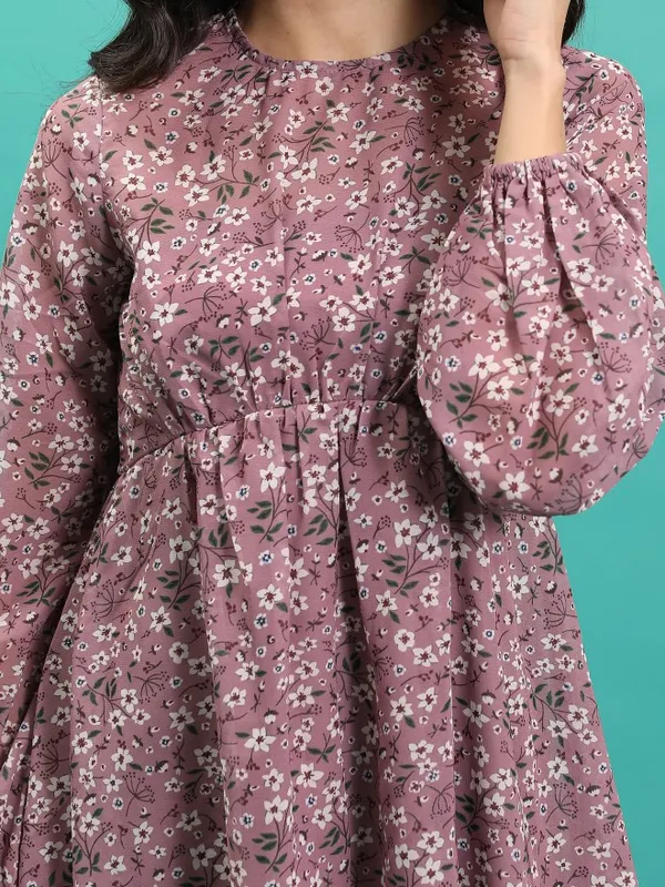  Tokyo Talkies Women Pink Printed Fit And Flare Dresses