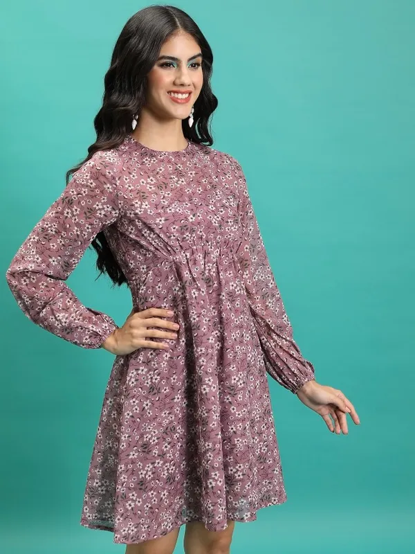  Tokyo Talkies Women Pink Printed Fit And Flare Dresses