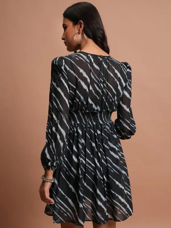  Tokyo Talkies Women Black Printed Fit And Flare Dresses