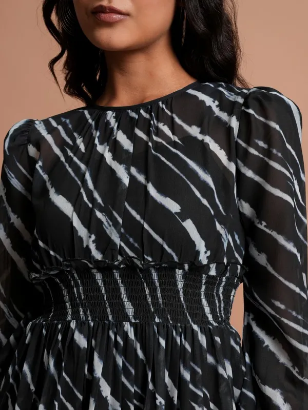  Tokyo Talkies Women Black Printed Fit And Flare Dresses