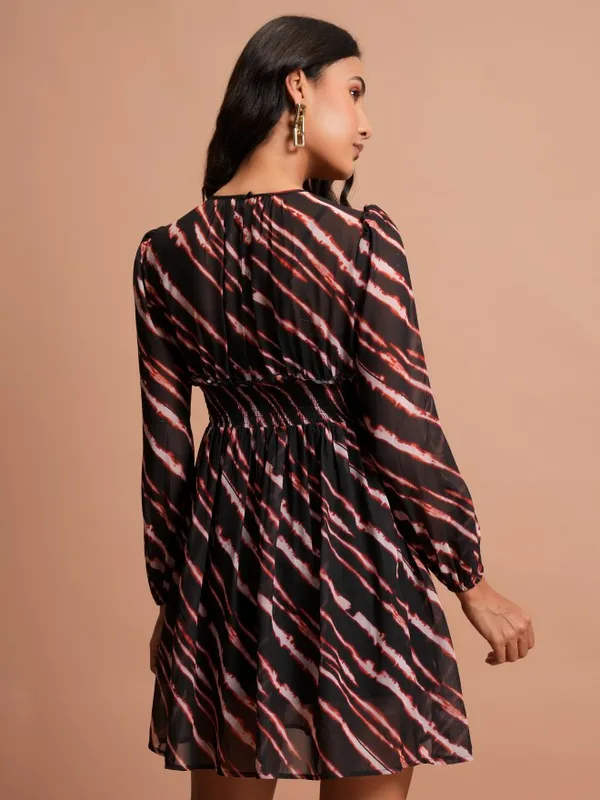  Tokyo Talkies Women Black Printed Fit And Flare Dresses