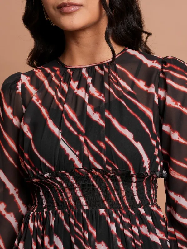  Tokyo Talkies Women Black Printed Fit And Flare Dresses