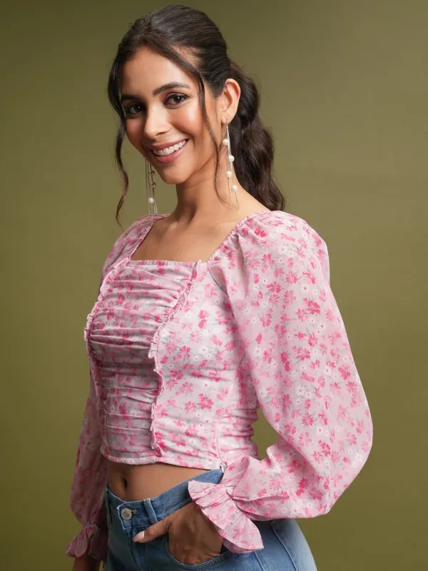  Tokyo Talkies Women White Printed Regular Tops