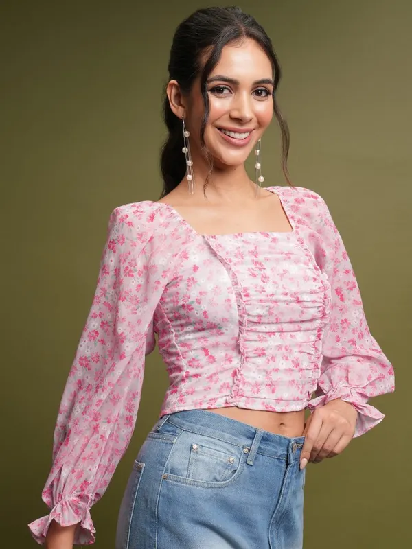  Tokyo Talkies Women White Printed Regular Tops